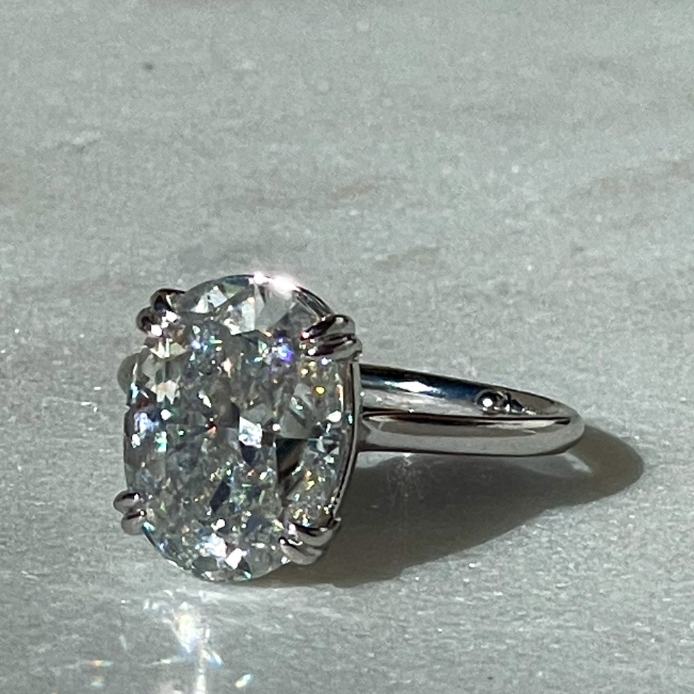 14k White Gold 5ct Crushed Ice Oval - Picture 11 of 16
